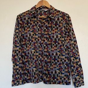 Square pattern button down